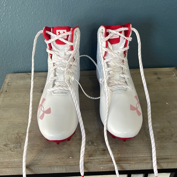 Under Armour Highlight MC Lacrosse Cleats White And Red  size 6 - Picture 9 of 11
